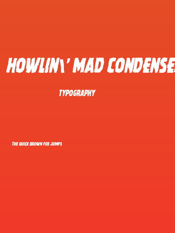 Howlin' Mad Condensed Italic Poster