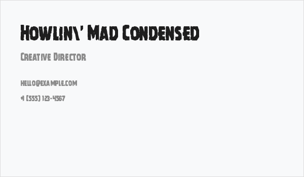 Howlin' Mad Condensed Business Card