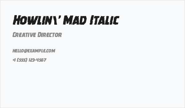 Howlin' Mad Italic Business Card