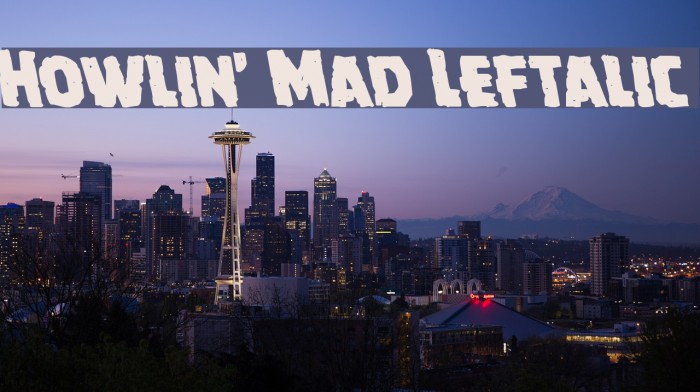 Howlin' Mad Leftalic Font examples