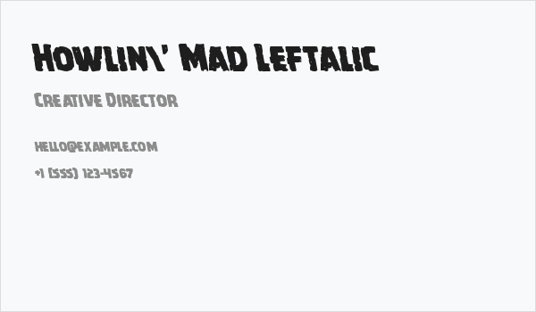 Howlin' Mad Leftalic Business Card