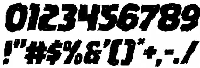 Howlin' Mad Mangled Italic Font OTHER CHARS