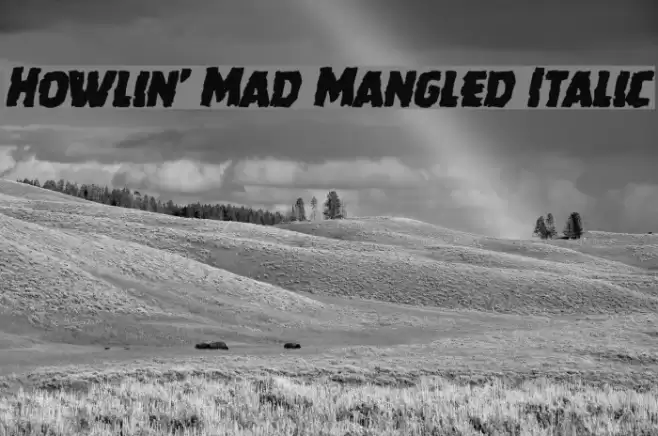 Howlin' Mad Mangled Italic Font examples
