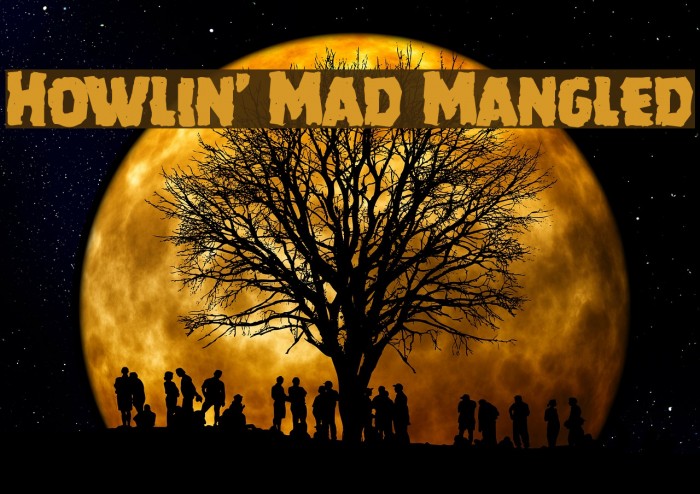 Howlin' Mad Mangled Font examples