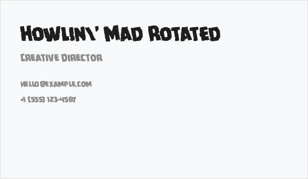 Howlin' Mad Rotated Business Card