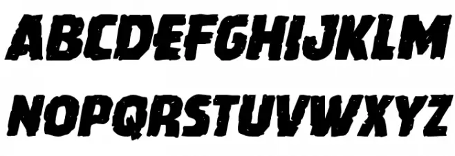 Howlin' Mad Staggered Italic Schriftart Groß