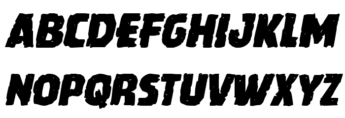Howlin' Mad Staggered Italic Font LOWERCASE