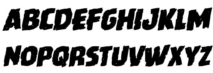 Howlin' Mad Staggered Rotalic Font LOWERCASE