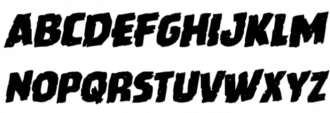 Howlin' Mad Staggered Rotalic Font Litere mici