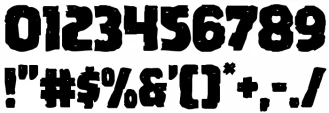 Howlin' Mad Staggered Font OTHER CHARS