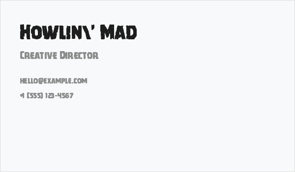 Howlin' Mad Business Card