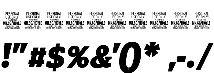 Hoyle PERSONAL USE ONLY Black Italic Font OTHER CHARS