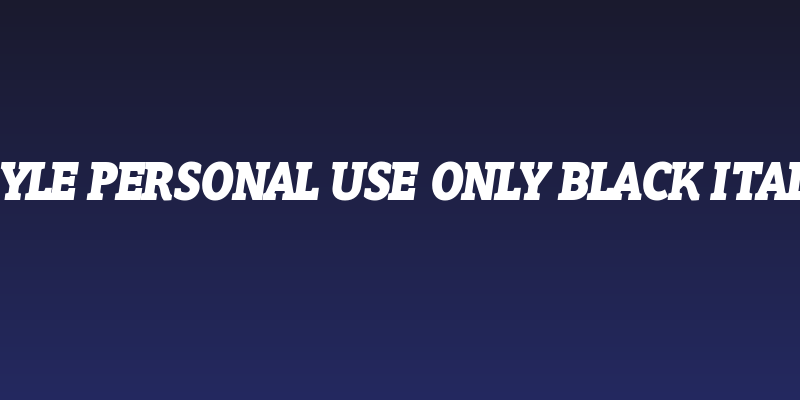 Hoyle PERSONAL USE ONLY Black Italic Social Header