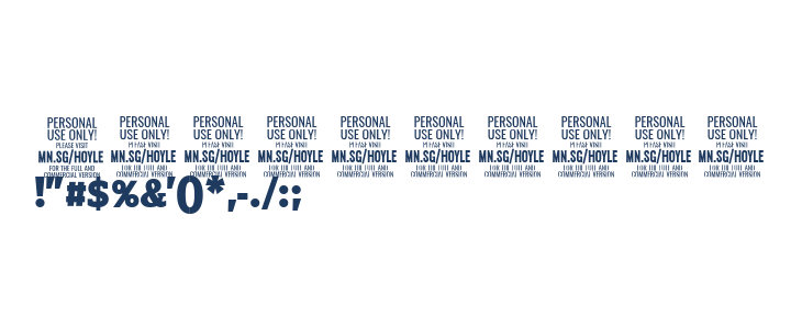 Hoyle PERSONAL USE ONLY Black Other Characters