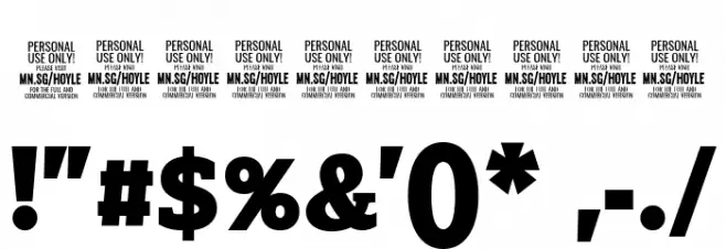 Hoyle PERSONAL USE ONLY Black Font OTHER CHARS