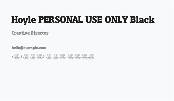 Hoyle PERSONAL USE ONLY Black Business Card