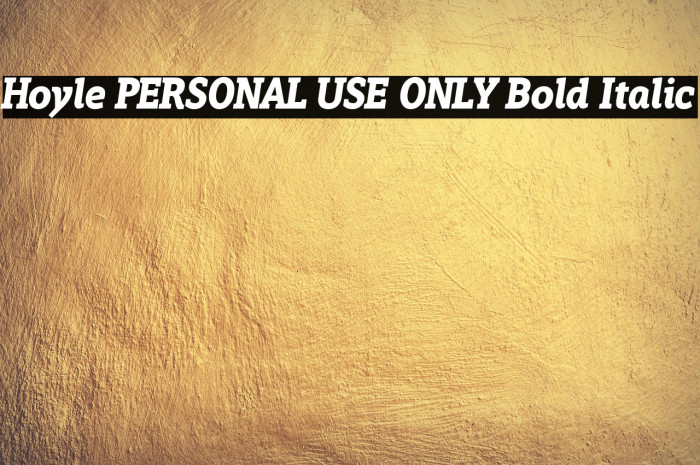 Hoyle PERSONAL USE ONLY Bold Italic Example 2