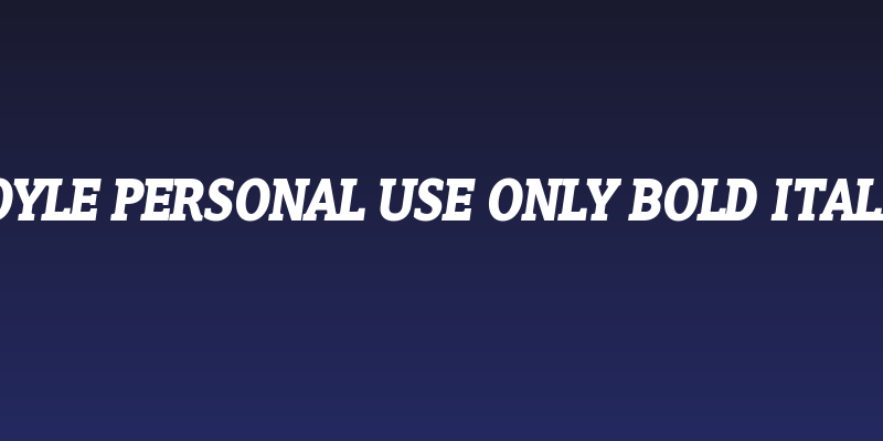 Hoyle PERSONAL USE ONLY Bold Italic Social Header