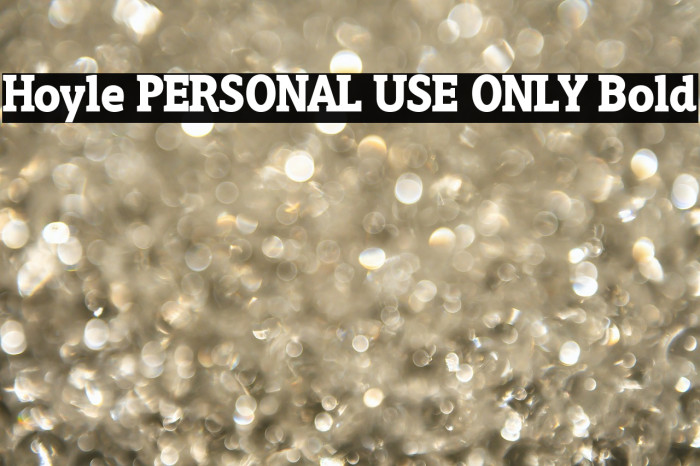 Hoyle PERSONAL USE ONLY Bold Example 3