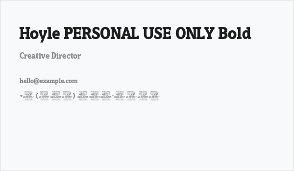 Hoyle PERSONAL USE ONLY Bold Business Card