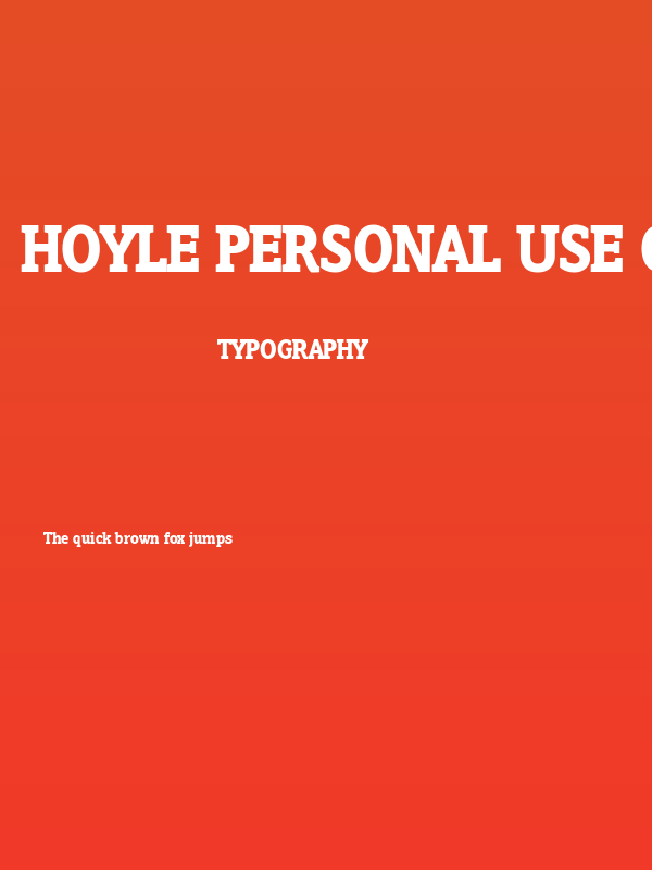 Hoyle PERSONAL USE ONLY Bold Poster