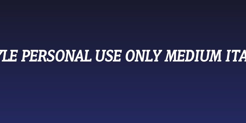 Hoyle PERSONAL USE ONLY Medium Italic Social Header