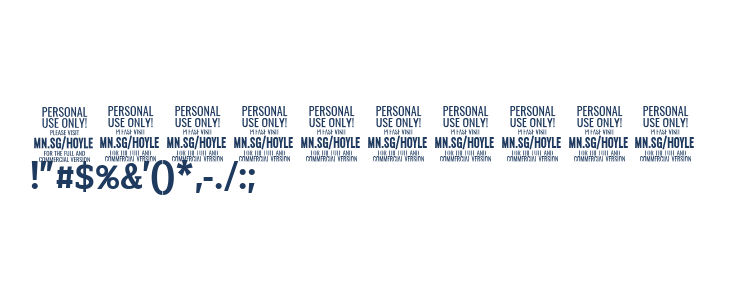 Hoyle PERSONAL USE ONLY Medium Other Characters