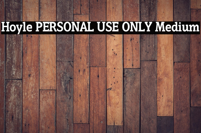 Hoyle PERSONAL USE ONLY Medium Example 1