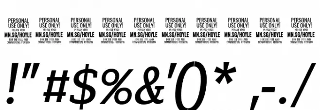 Hoyle PERSONAL USE ONLY Regular Italic Font OTHER CHARS