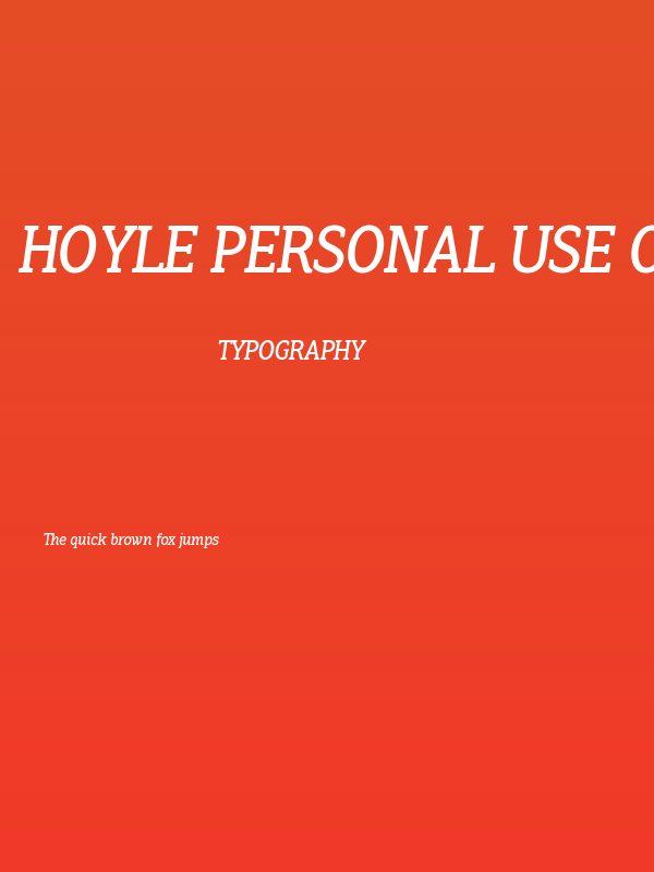 Hoyle PERSONAL USE ONLY Regular Italic Poster