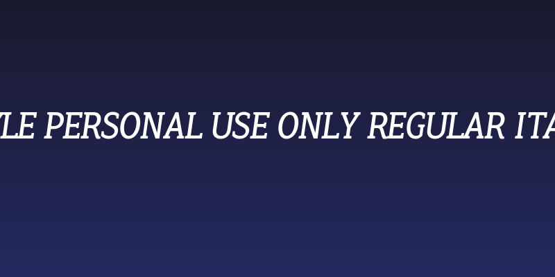 Hoyle PERSONAL USE ONLY Regular Italic Social Header