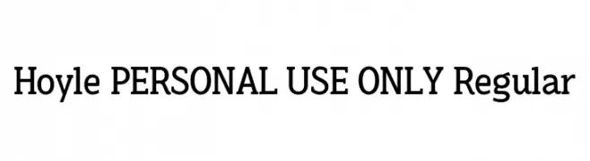 Hoyle PERSONAL USE ONLY Regular  Descarca Fonturi Gratis