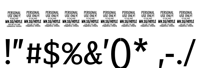 Hoyle PERSONAL USE ONLY Regular Font OTHER CHARS