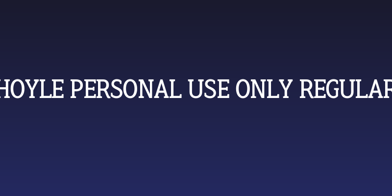 Hoyle PERSONAL USE ONLY Regular Social Header