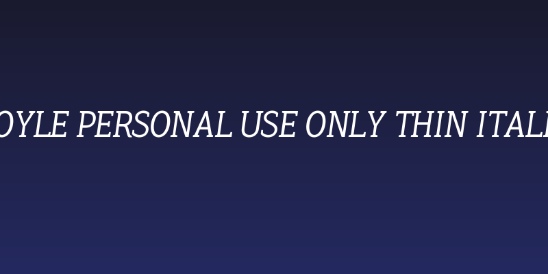 Hoyle PERSONAL USE ONLY Thin Italic Social Header