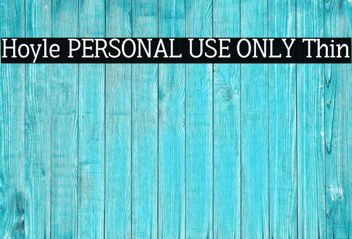 Hoyle PERSONAL USE ONLY Thin Example 1