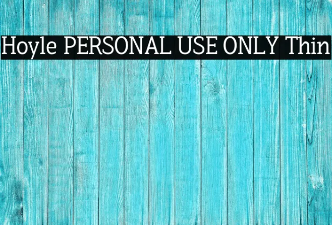 Hoyle PERSONAL USE ONLY Thin Example 1