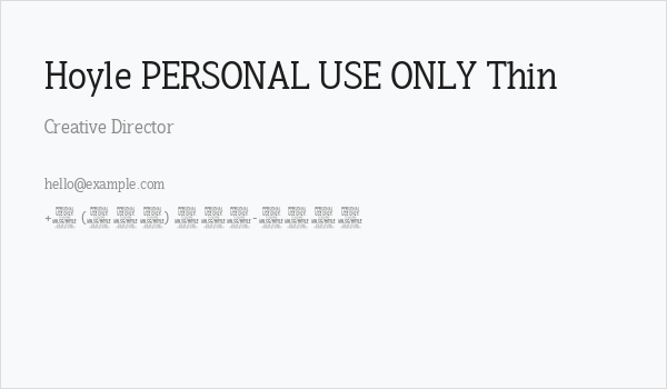 Hoyle PERSONAL USE ONLY Thin Business Card