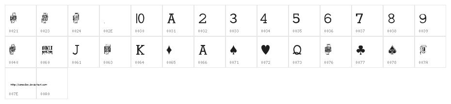 Hoyle Playing Cards Character Map
