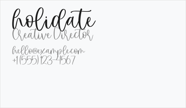 holidate Business Card