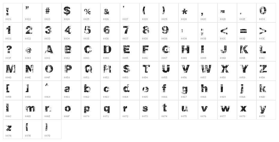 hollavetica Character Map
