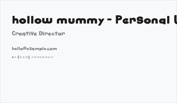 hollow mummy - Personal Use Business Card