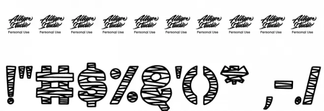 hollow mummy display - Personal Use Font OTHER CHARS