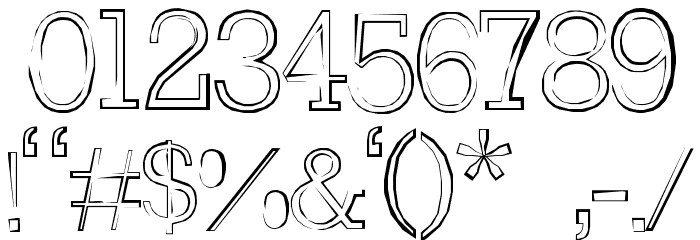 hollowedout Font OTHER CHARS