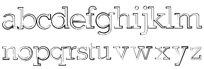 hollowedout Font LOWERCASE