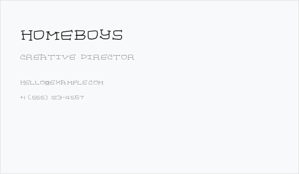 homeboys Business Card