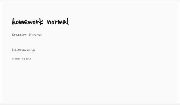 homework normal Business Card