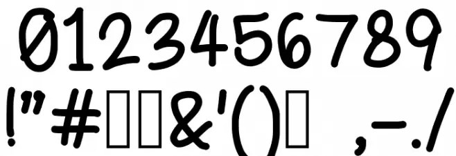 homework Font OTHER CHARS