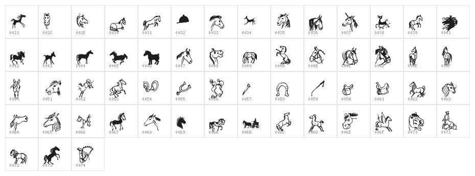 horsedings Character Map