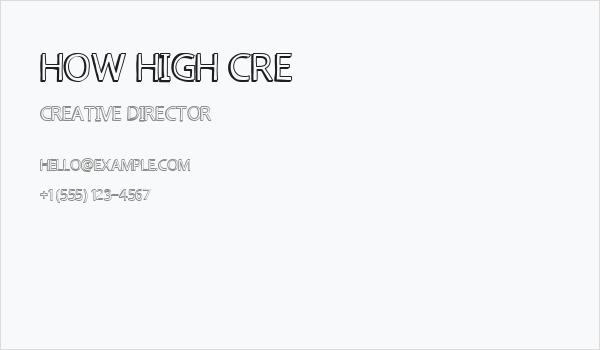 how high cre Business Card